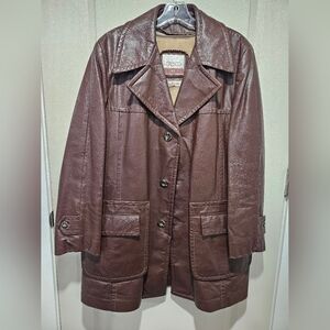 Brown Leather Men's Coat